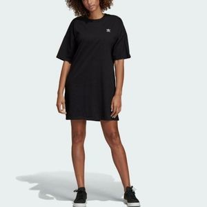 NWOT adidas Trefoil Logo T-Shirt Dress Black XS